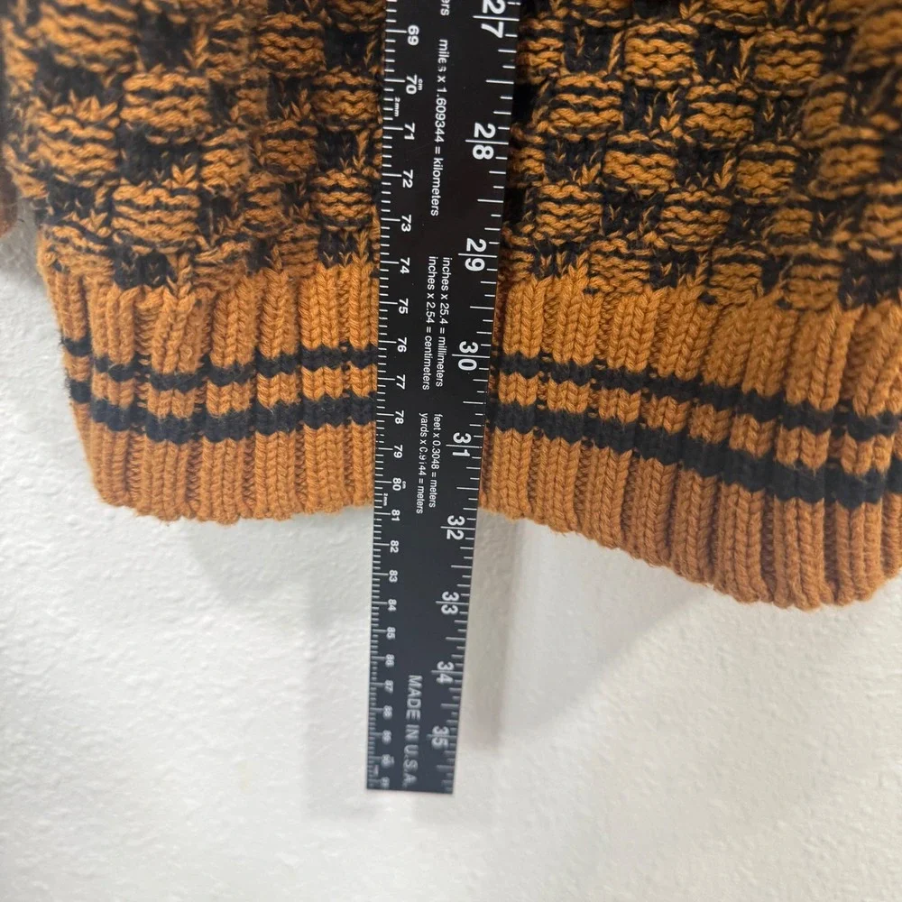 Forever 21 Womens Checkered Cardigan Sweater Brown Black Knit‎ Oversized Large - Picture 5 of 5